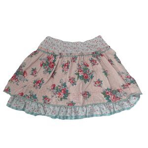 Room Seven Pink Floral Ruffle Layered Skirt Cottagecore Preppy Girls Youth 5